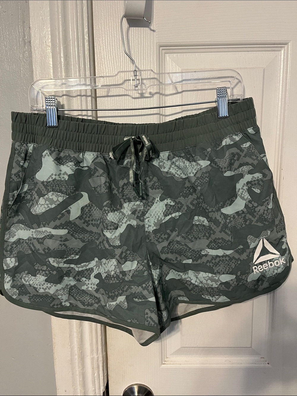 Reebok Women's Olive Green Camo Athletic Shorts